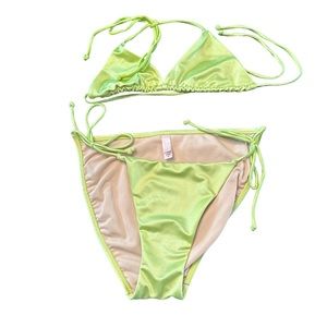 Victoria’s Secret Shimmering Greenish yellow Bikini Medium Excellent Condition